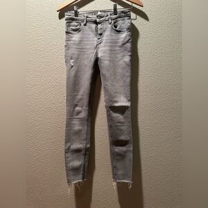 Zara Women’s Distressed Grey Skinny Jeans Size 4